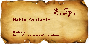 Makis Szulamit névjegykártya